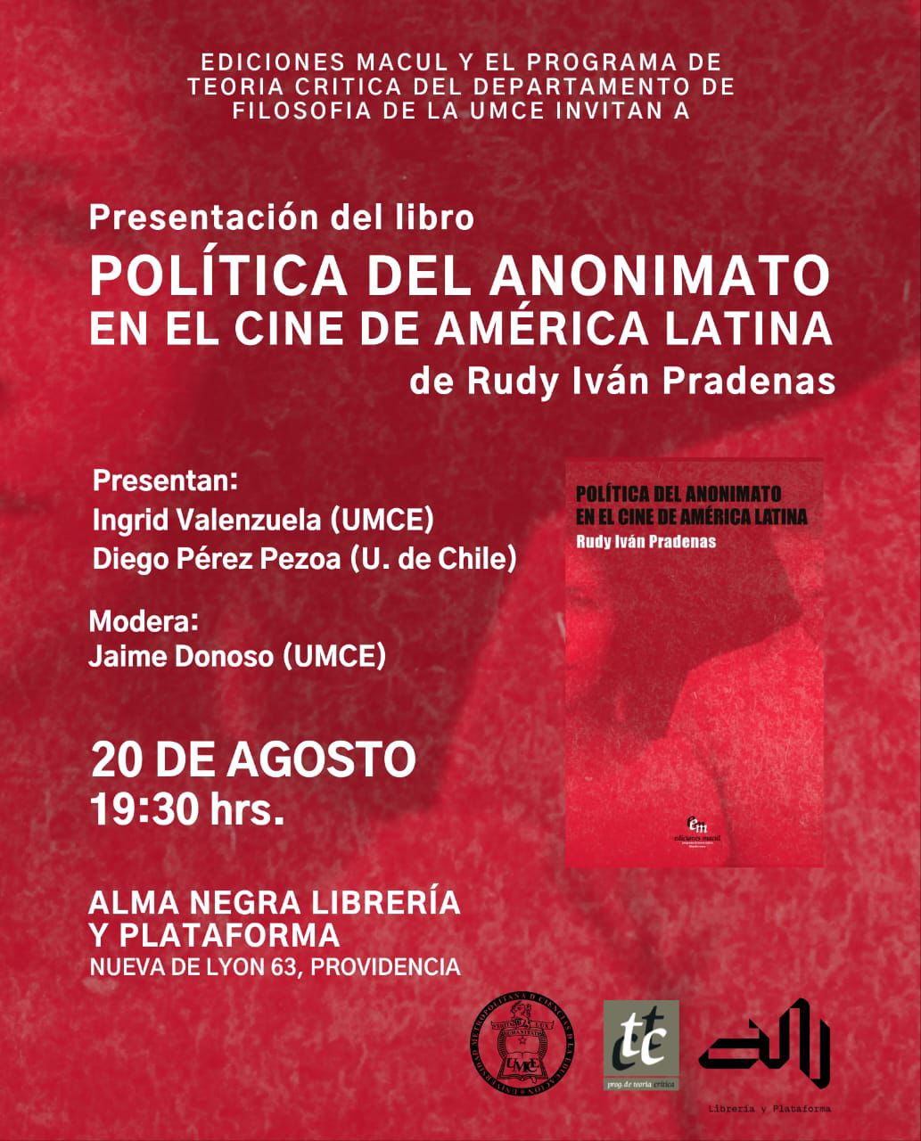 Lanzamiento // Política del anonimato en el cine de América Latina, de Rudy Pardenas  // Ediciones Macul